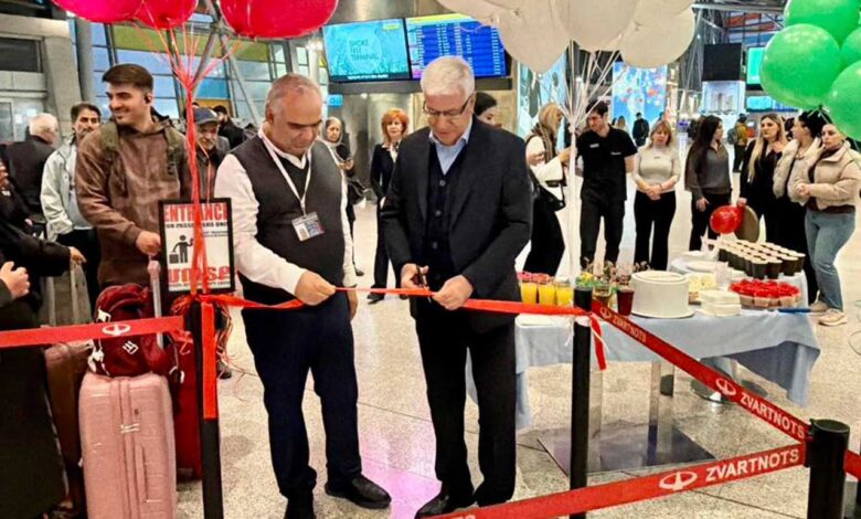 پروازهای شرکت هواپیمایی «Fly Kish» در مسیر تهران-ایروان-تهران آغاز شد